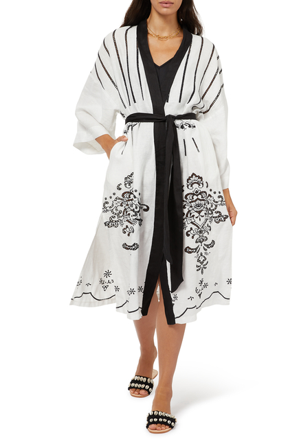 Belted KimonoStyle Midi Dress